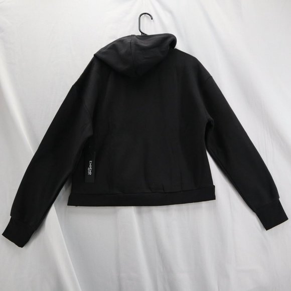 Bebe Womens Pullover Hoodie Sequin Logo Size XL Black Sweatshirt New - Picture 4 of 9
